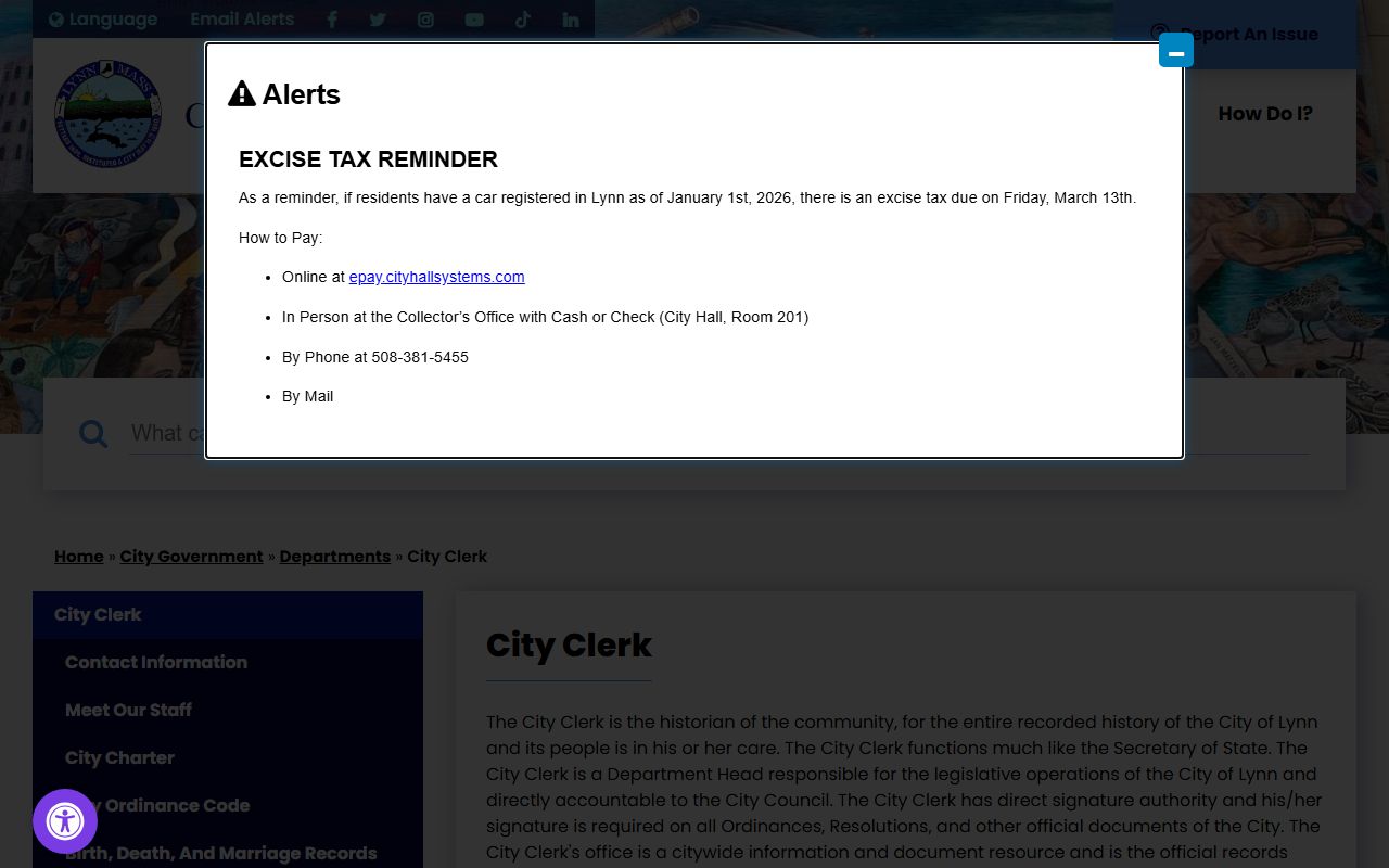 Lynn City Clerk - Lynn Massachusetts birth records Essex County