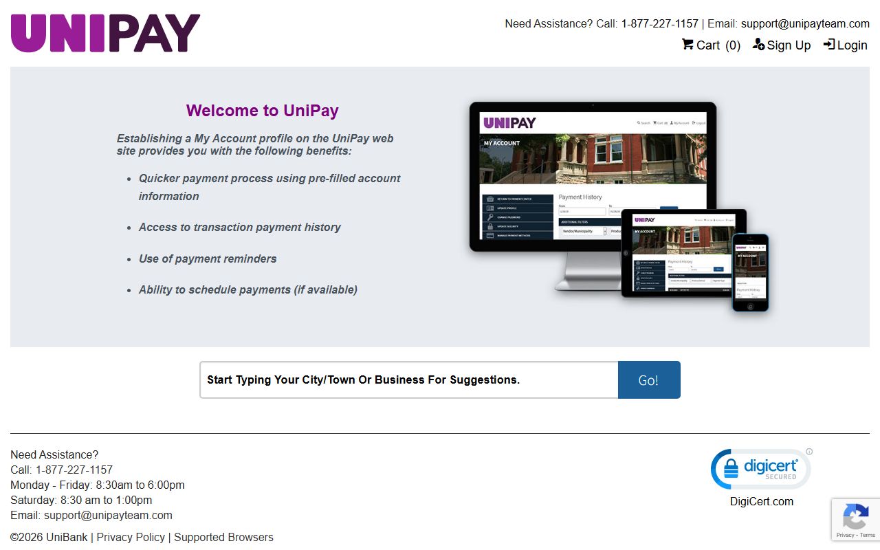 UniPay online ordering system for Lowell birth records in Middlesex County