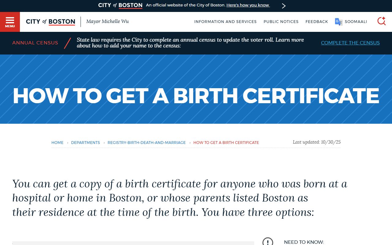 Boston Registry Division - Suffolk County birth records Massachusetts